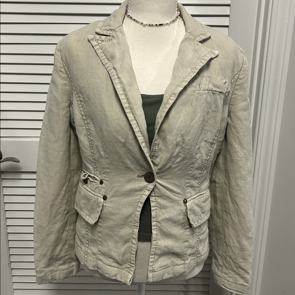 Fillmore California Natural Linen Blazer Womens - Picture 2 of 6